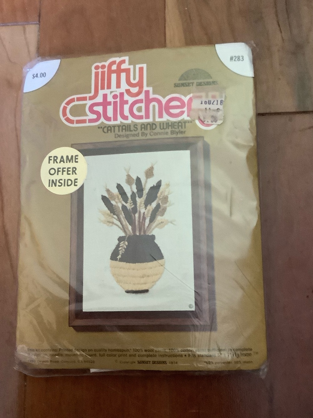 Vintage Jiffy Stichery Cattails and Wheat.  New